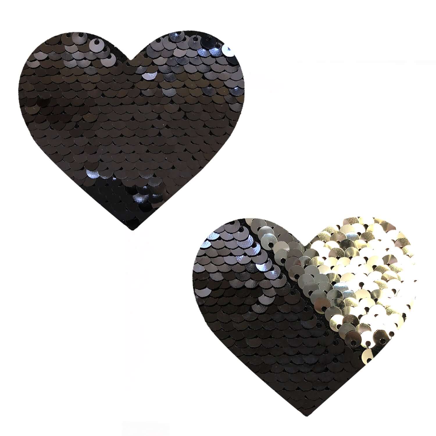Sequin Medusa Magic Flip Black to Silver I Heart U Nipztix Pasties-0