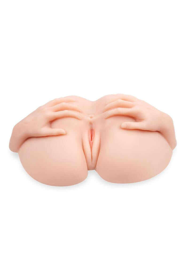 ZOLO Vibrating Spread Wide Pussy and Ass Masturbator – realistic doggy-style feel, skin-like texture, multi-speed vibrating bullets.