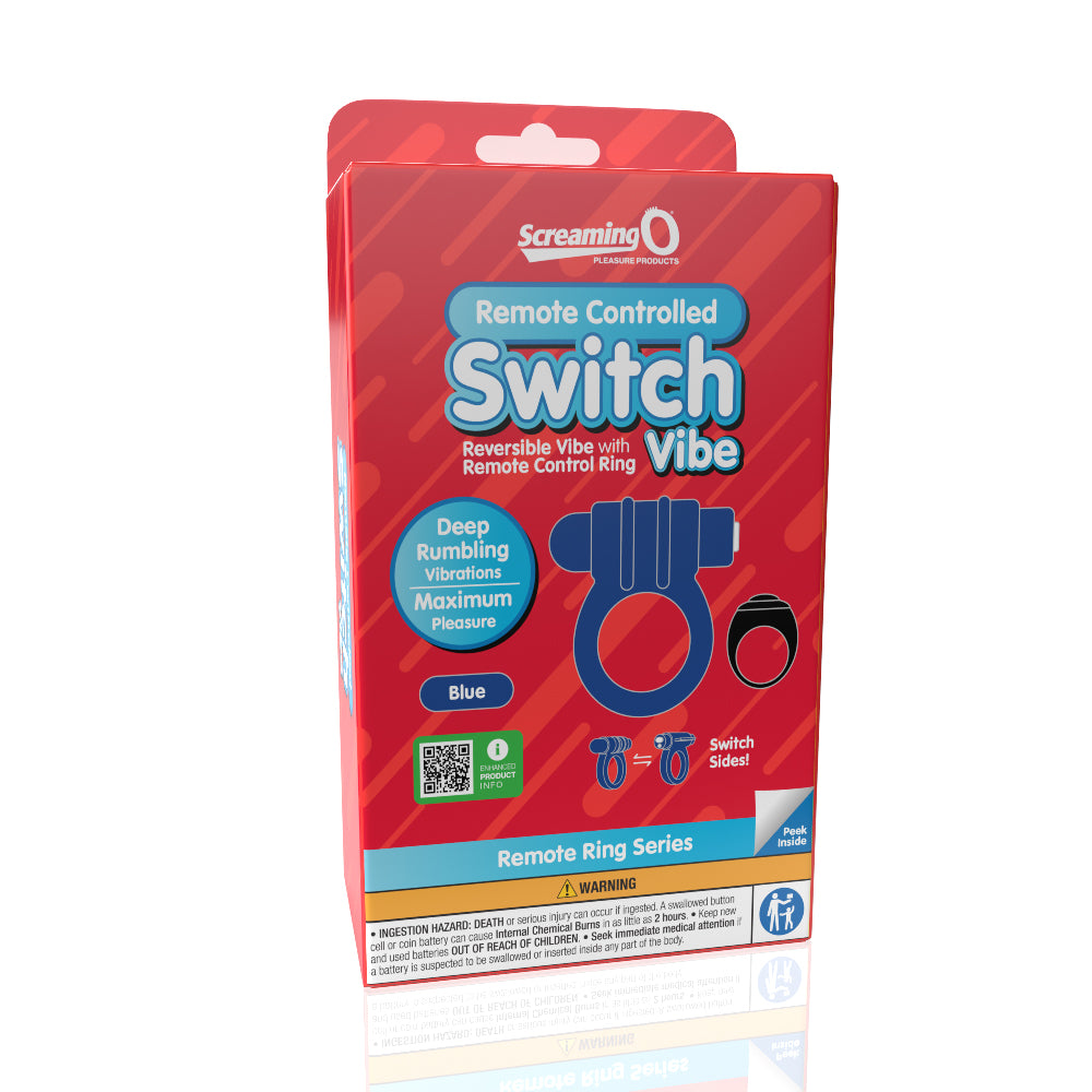 Screaming O Remote Controlled Switch Vibrating  Ring - Blue-2