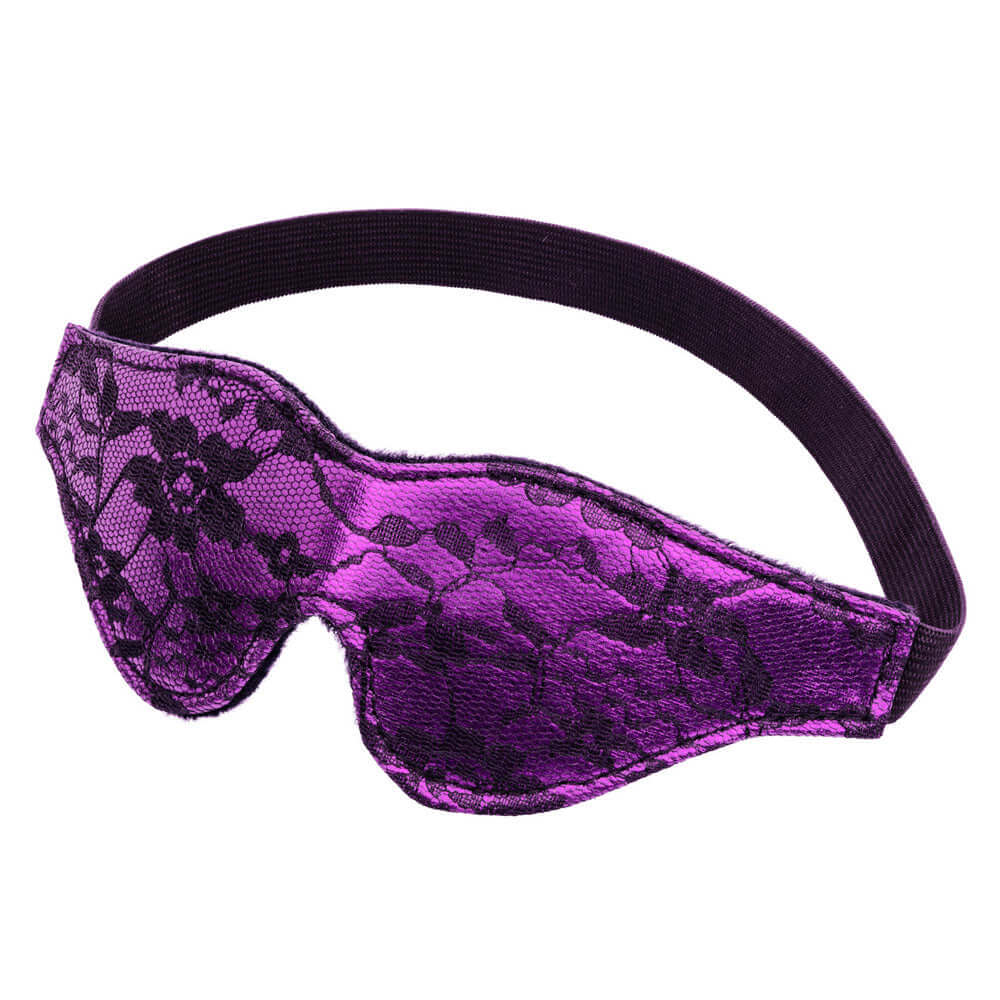 Pleasure Kits Indulgent Collection Purple eye mask featuring elegant lace design for intimate exploration.