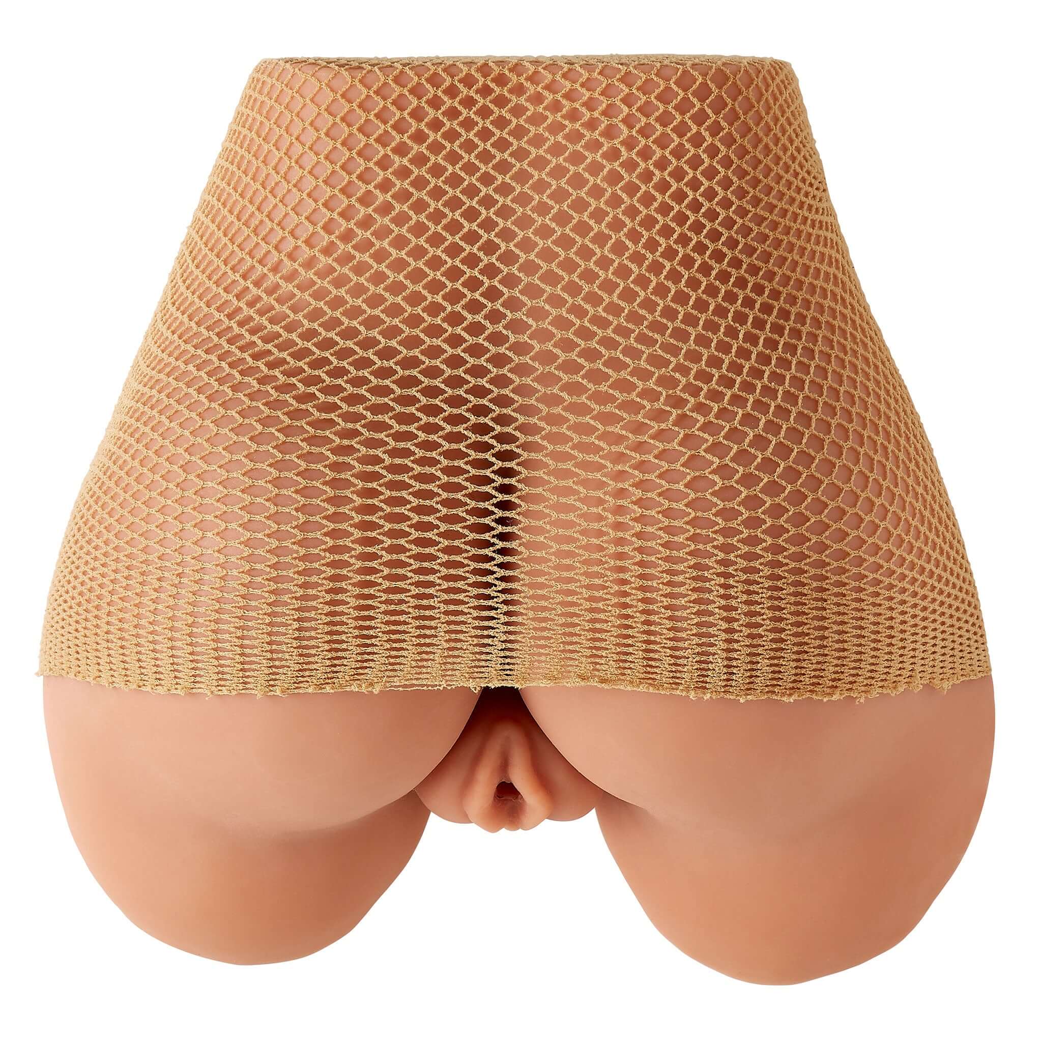 Realistic Body Mold Stroker Pussy & Ass Tan with detailed netted cover for enhanced realism and immersive experience.