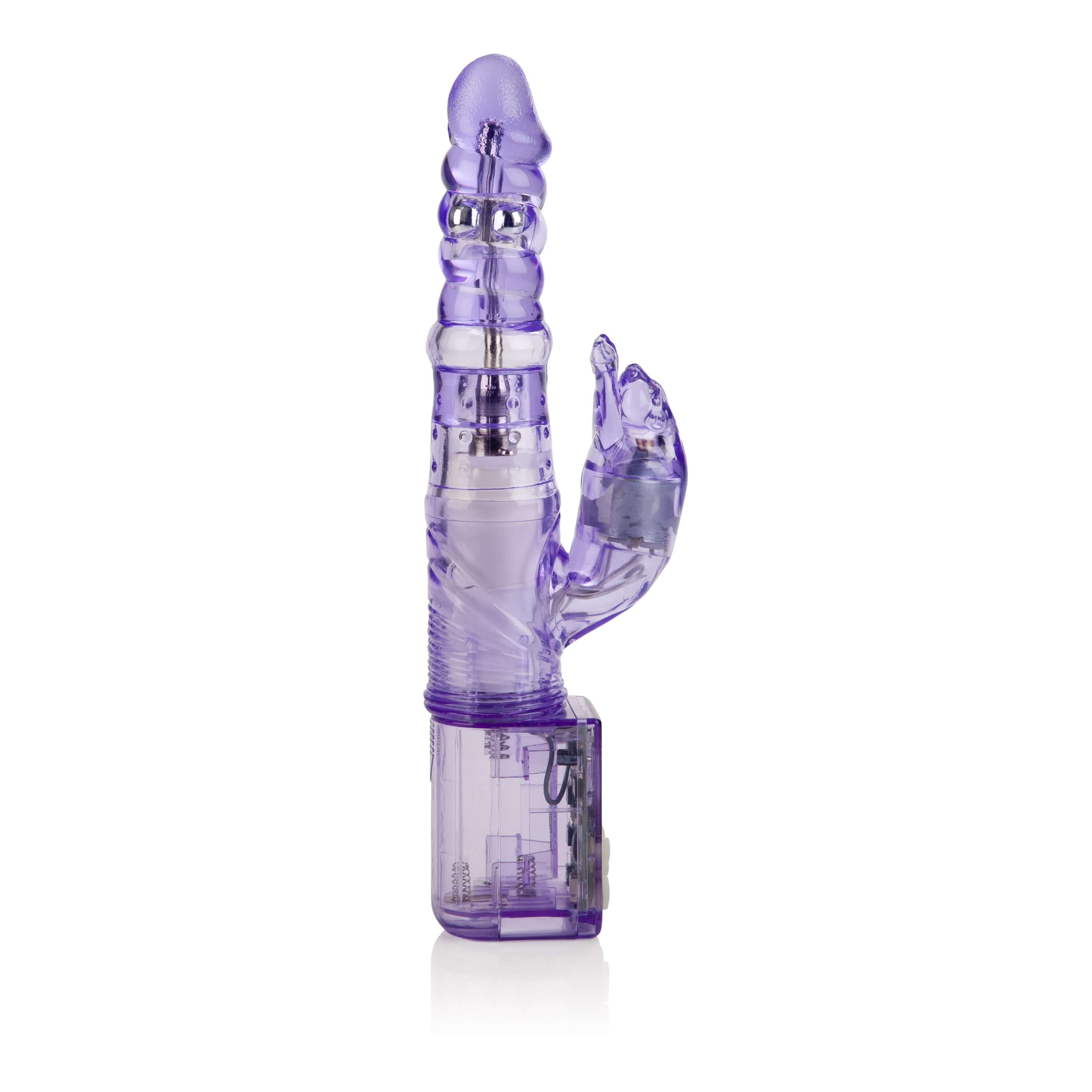 Thrusting Panther Rotating Rabbit Vibrator showcasing its sleek design and multiple stimulation features.