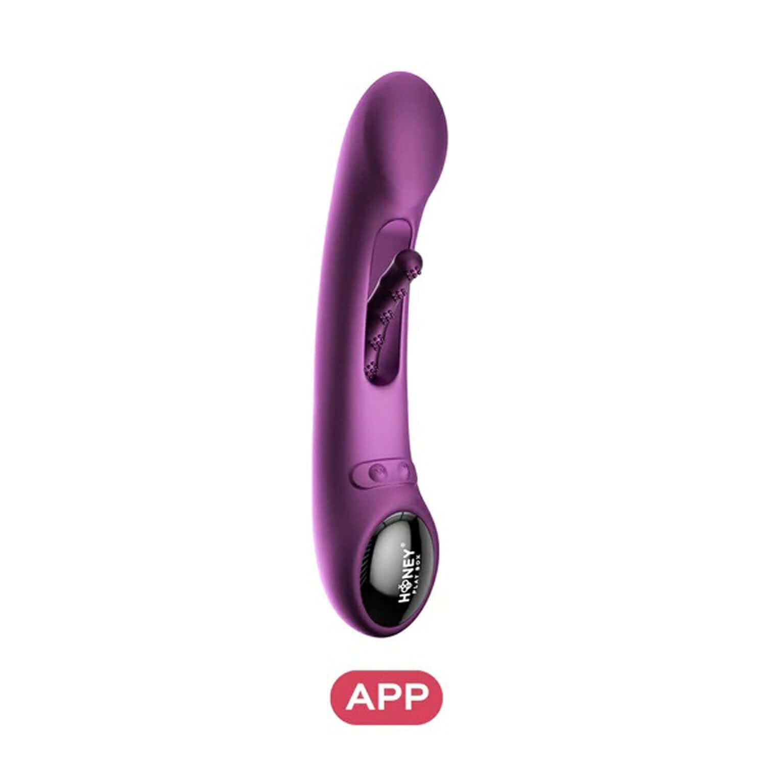 Purple Tempo app-controlled tapping G-spot vibrator with dual stimulation design and body-safe silicone.