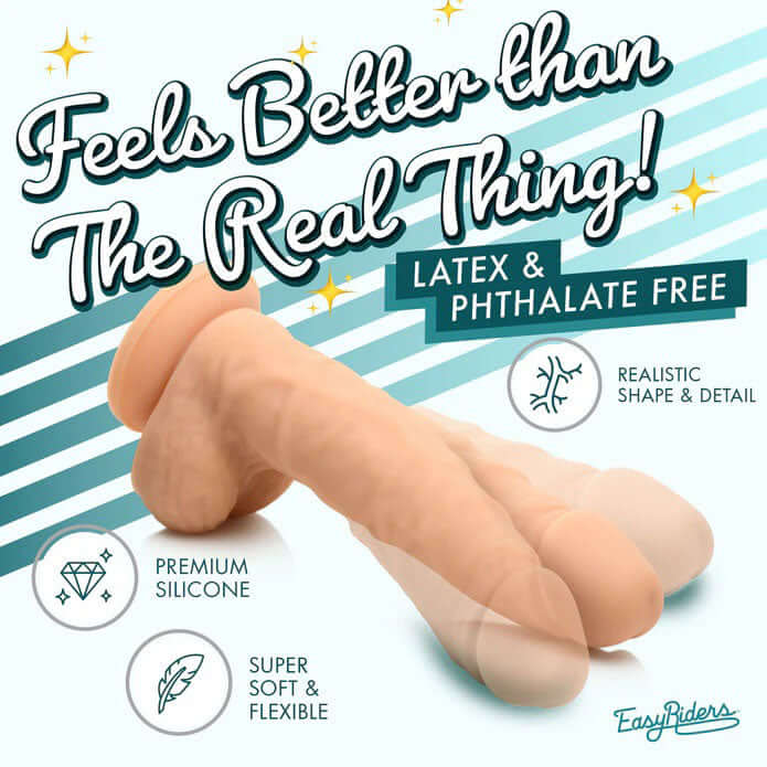 Easy Riders 7&quot; Silicone Dildo With Balls - Light-2