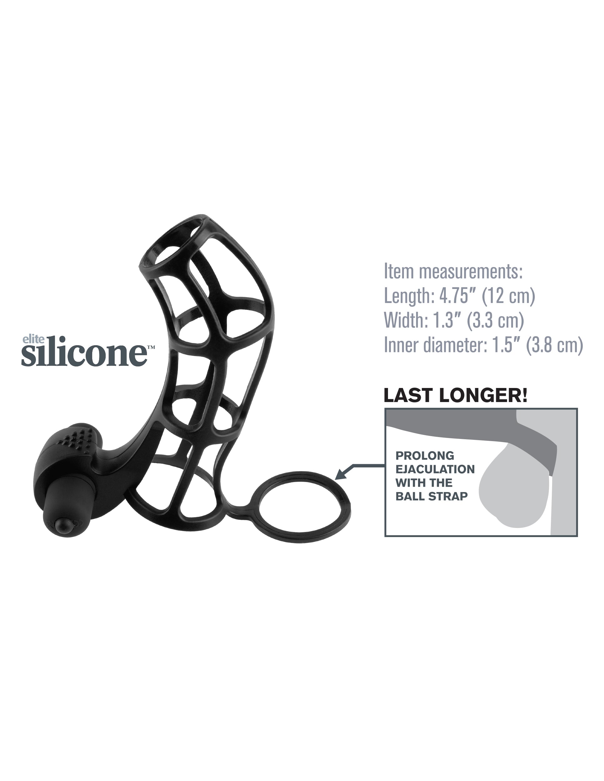 Fantasy X-Tensions Deluxe Silicone Power Cage - Black-2