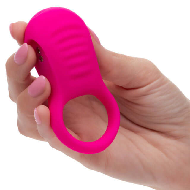 Basic Essentials Rechargeable Ridge Rider Ring - Pink-3