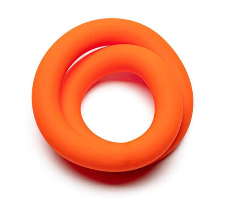 Perfect Fit Hefty Wrap Ring 9 inch Silicone Orange displayed on a white background.