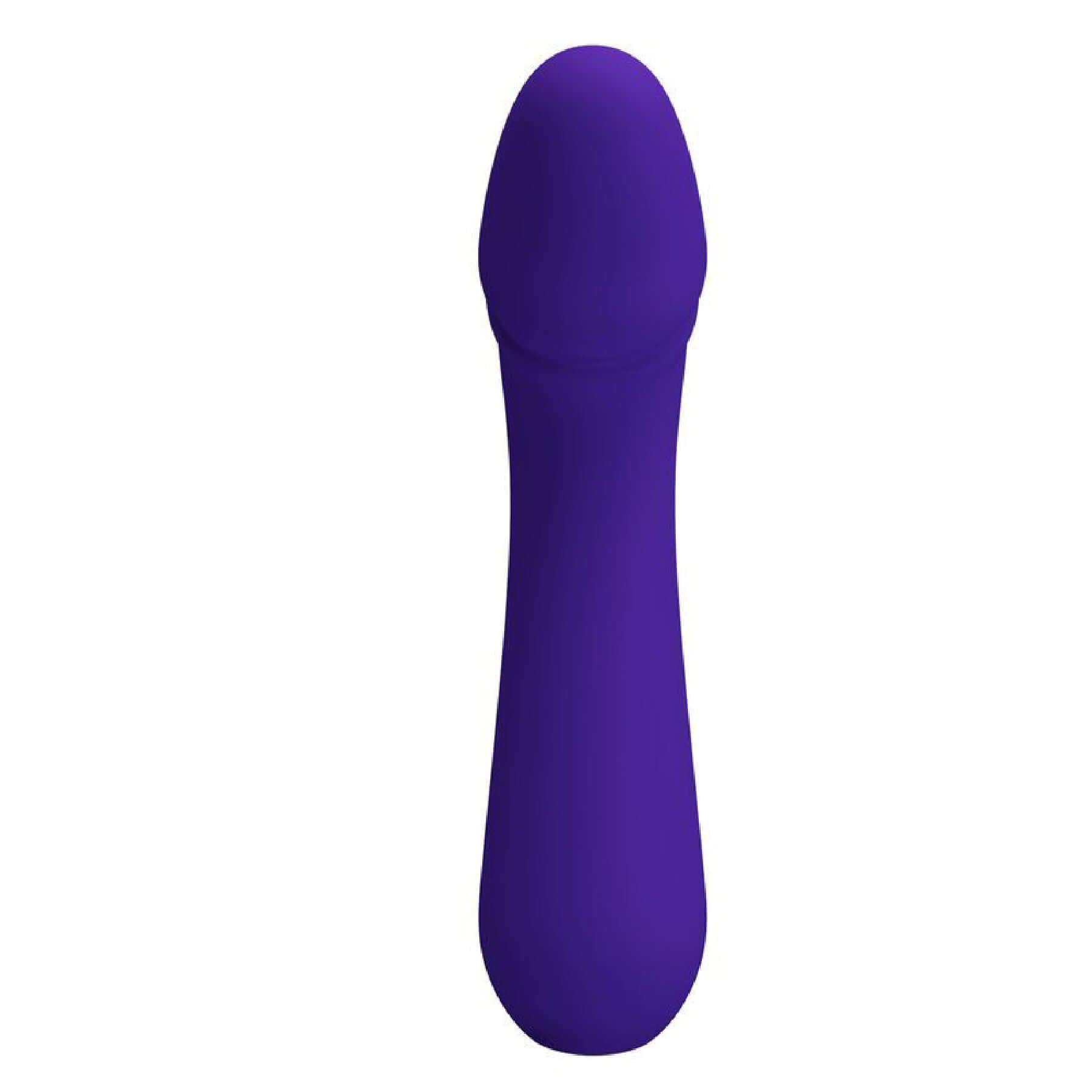 Cetus rechargeable purple vibrator with smooth silicone texture and curved design for enhanced G-spot stimulation.