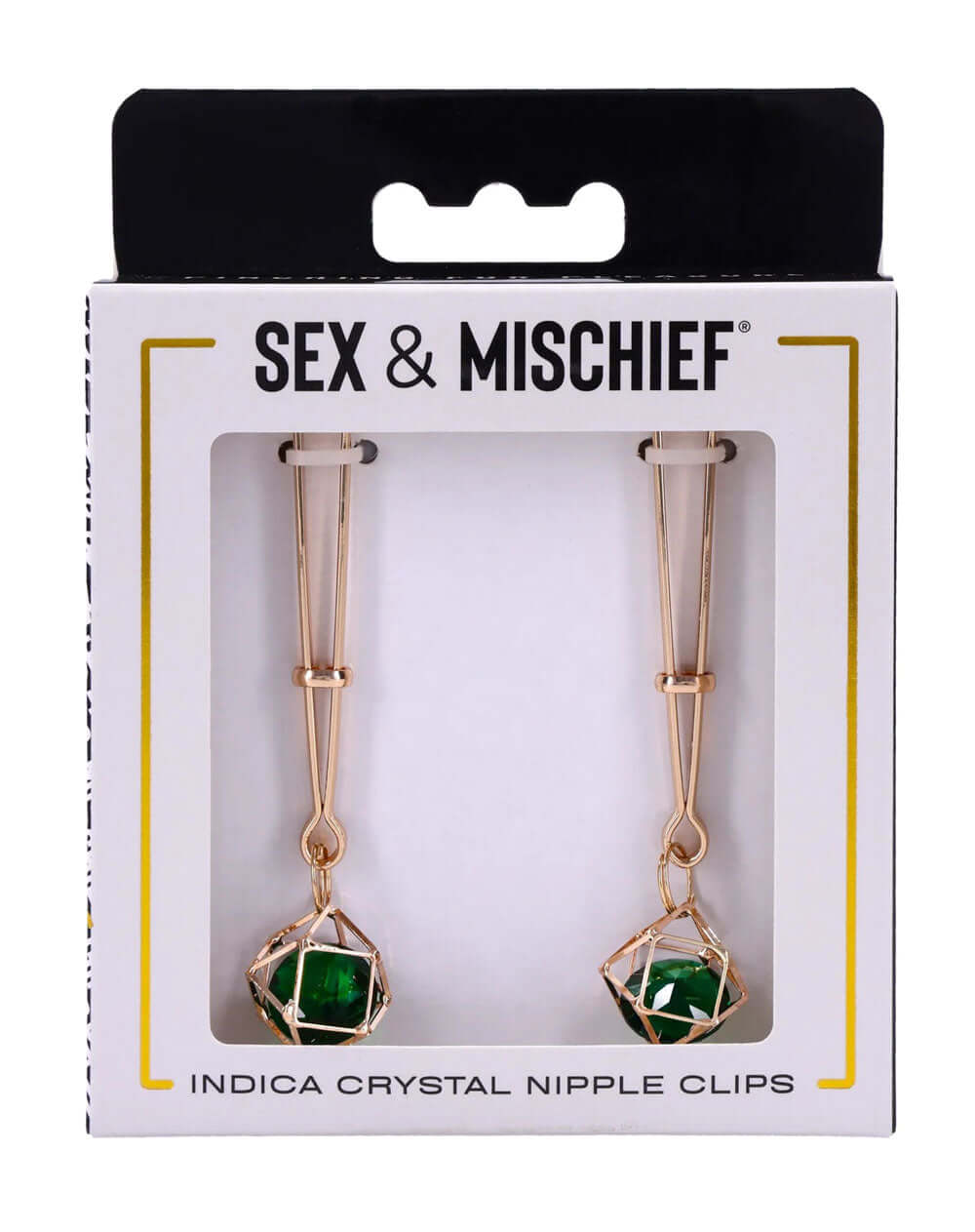 Indica Crystal Nipple Clips - Green-1