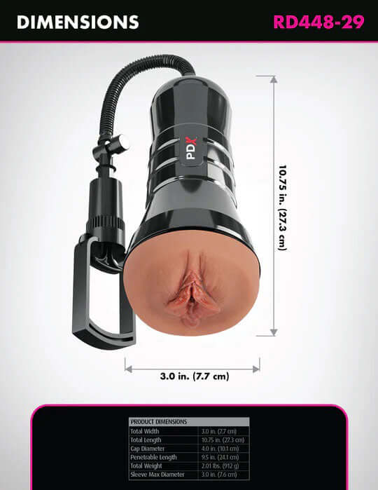 Pdx Extreme Wet Pussies Super Sucker XXL Stroker - Brown-2