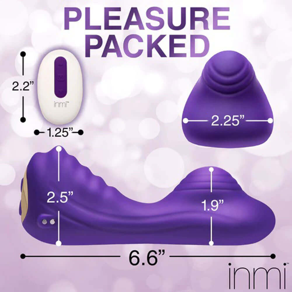 Vibrating Silicone Grinder Purple dimensions and design details for pleasure and stimulation.