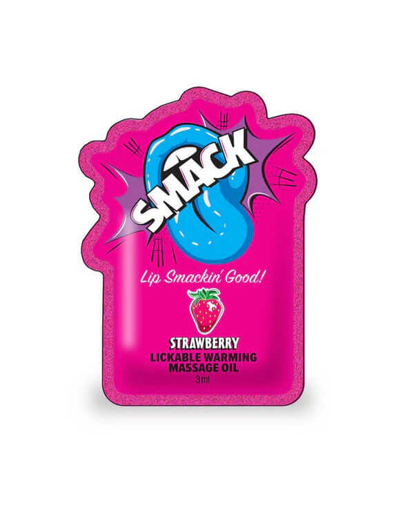 Smack Lickable Massage Oil, 3ml Pouch Display 36pc - Strawberry-1