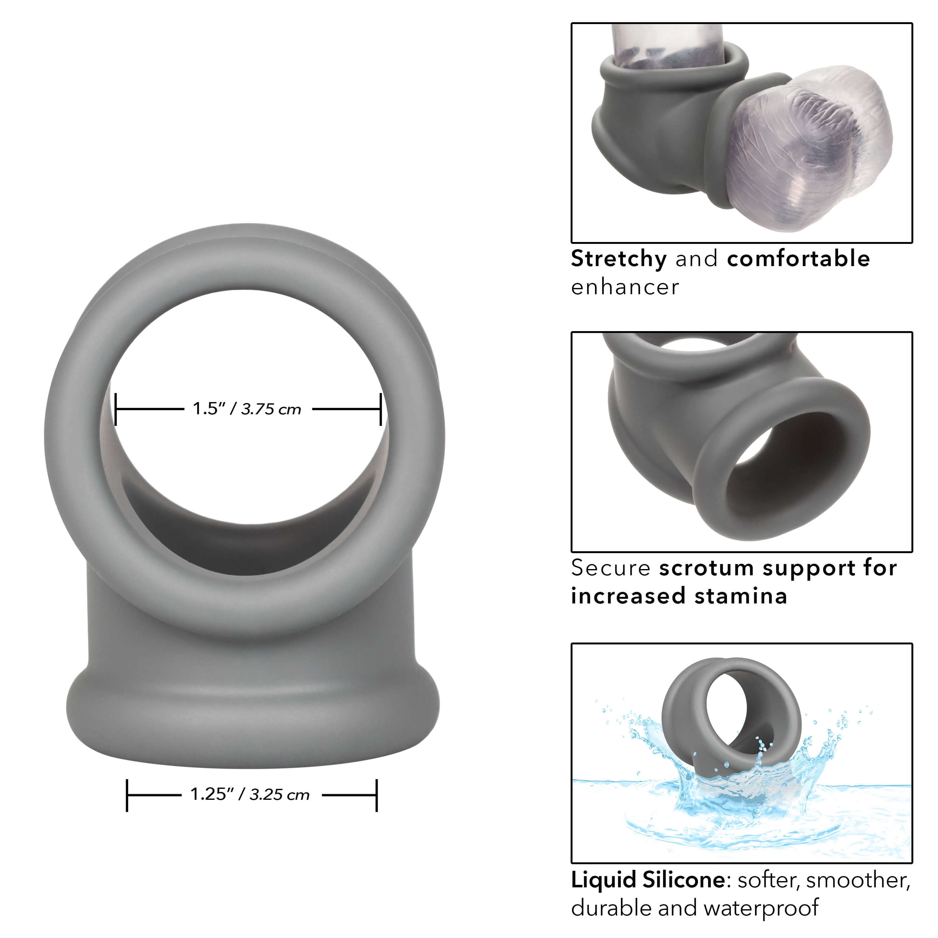 Alpha Liquid Silicone Precision Ring - Gray-9