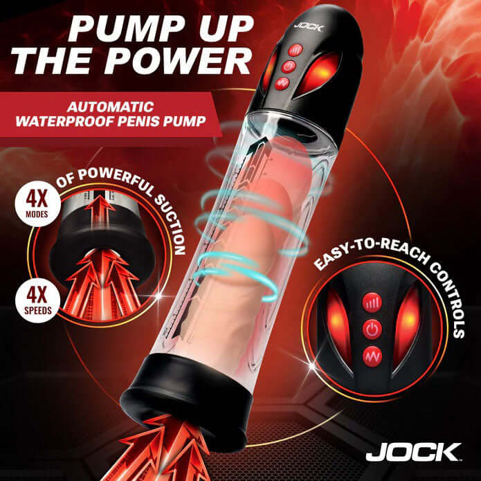 Power Up Automatic Waterproof Penis Pump - Clear-2