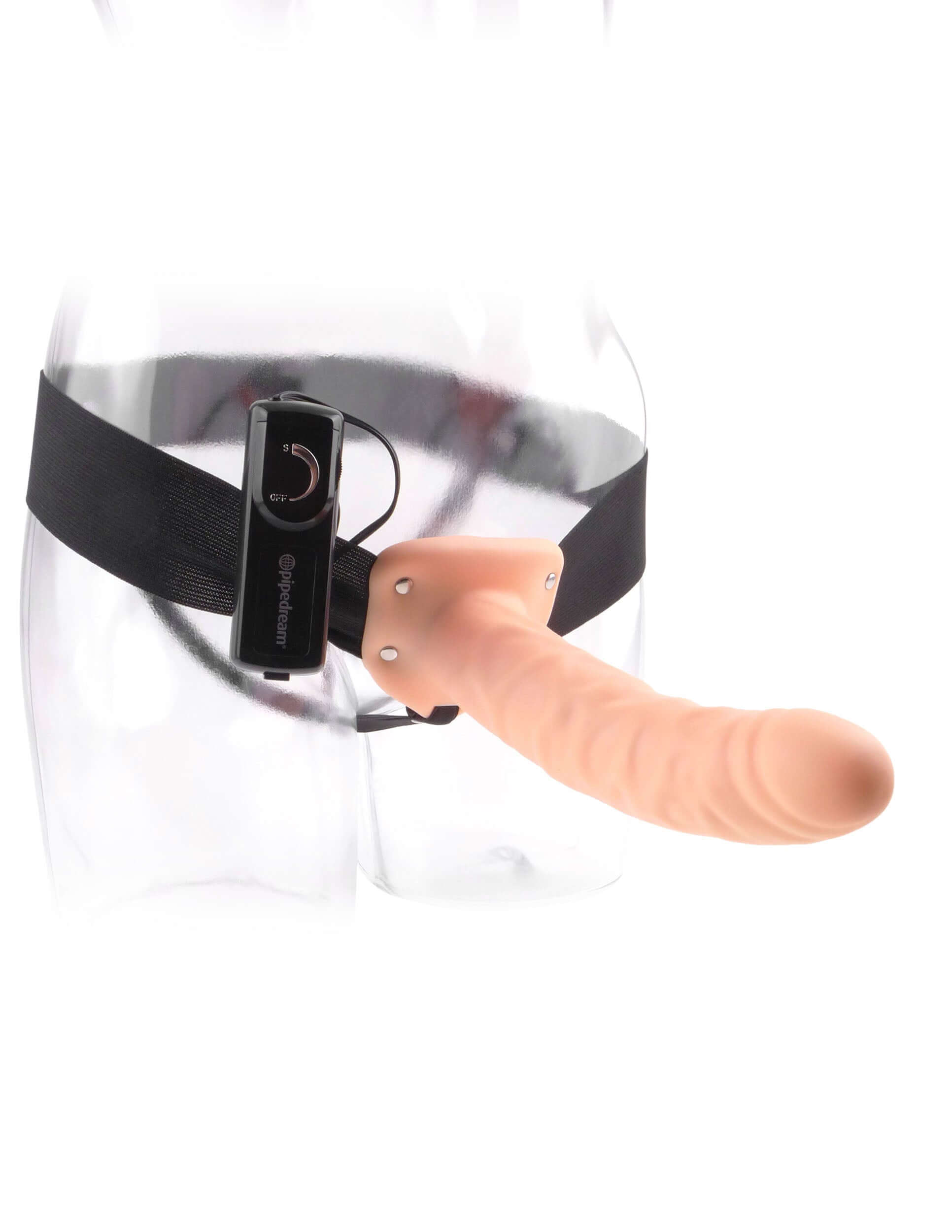 Fetish Fantasy Series 8-Inch Vibrating Hollow Strap-on - Flesh-4