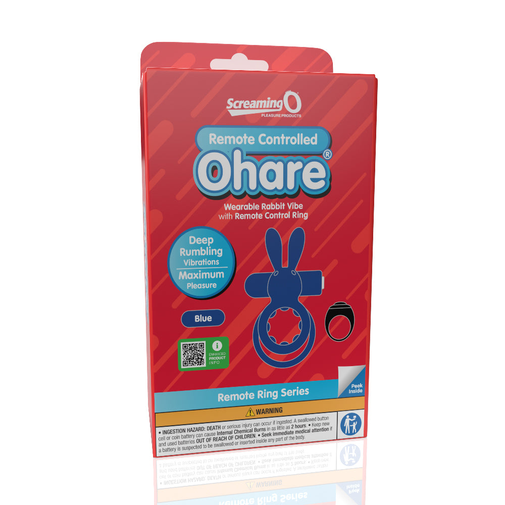 Screaming O Remote Controlled Ohare Vibrating Ring - Blue-2