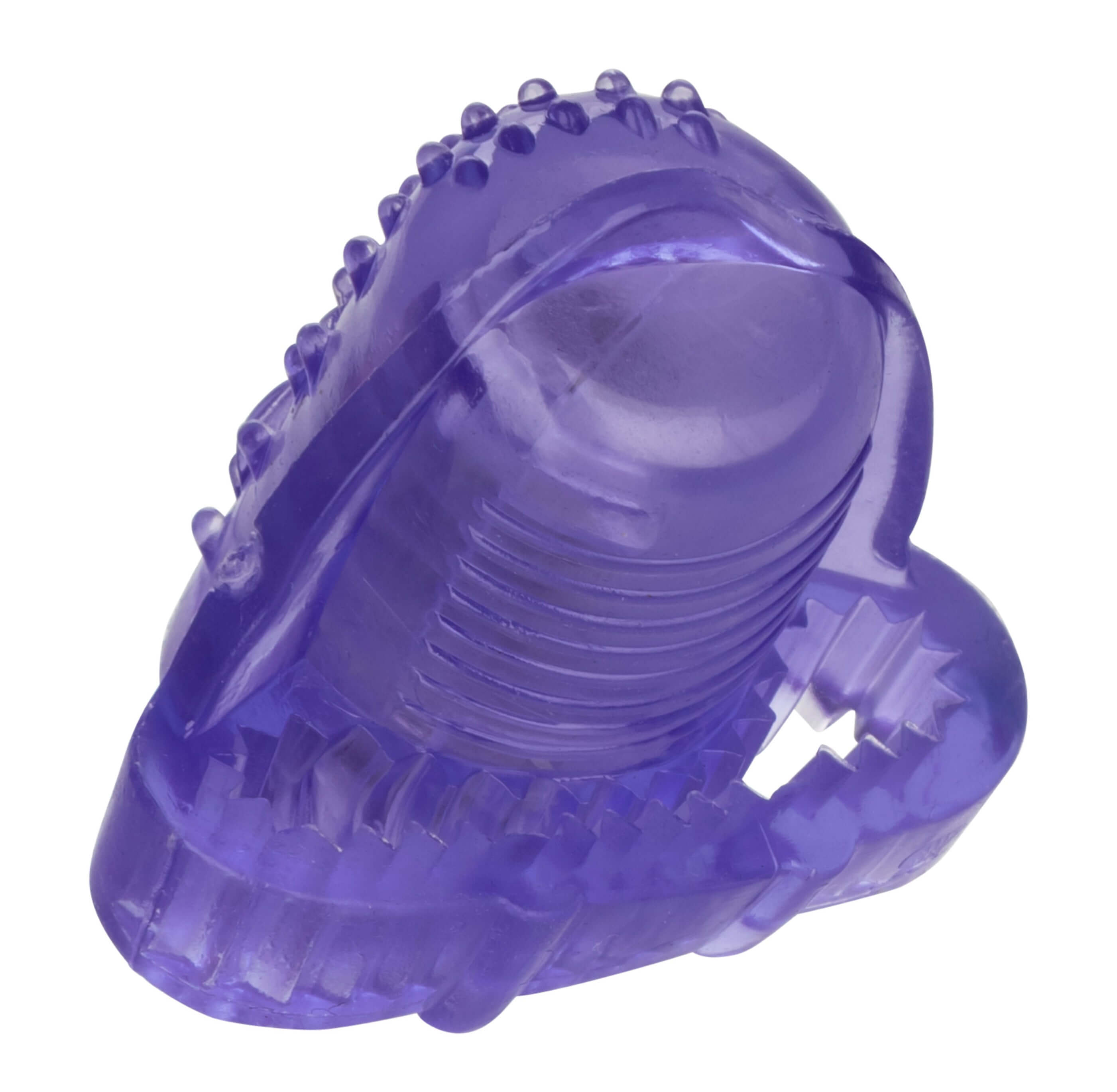 Foil Pack Vibrating Tongue Teaser Purple, discreet mini vibrator for enhanced oral stimulation.