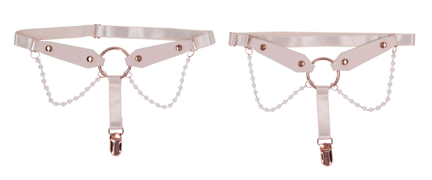 Peaches &#039;N Creame Pearl Garters - Peach-1