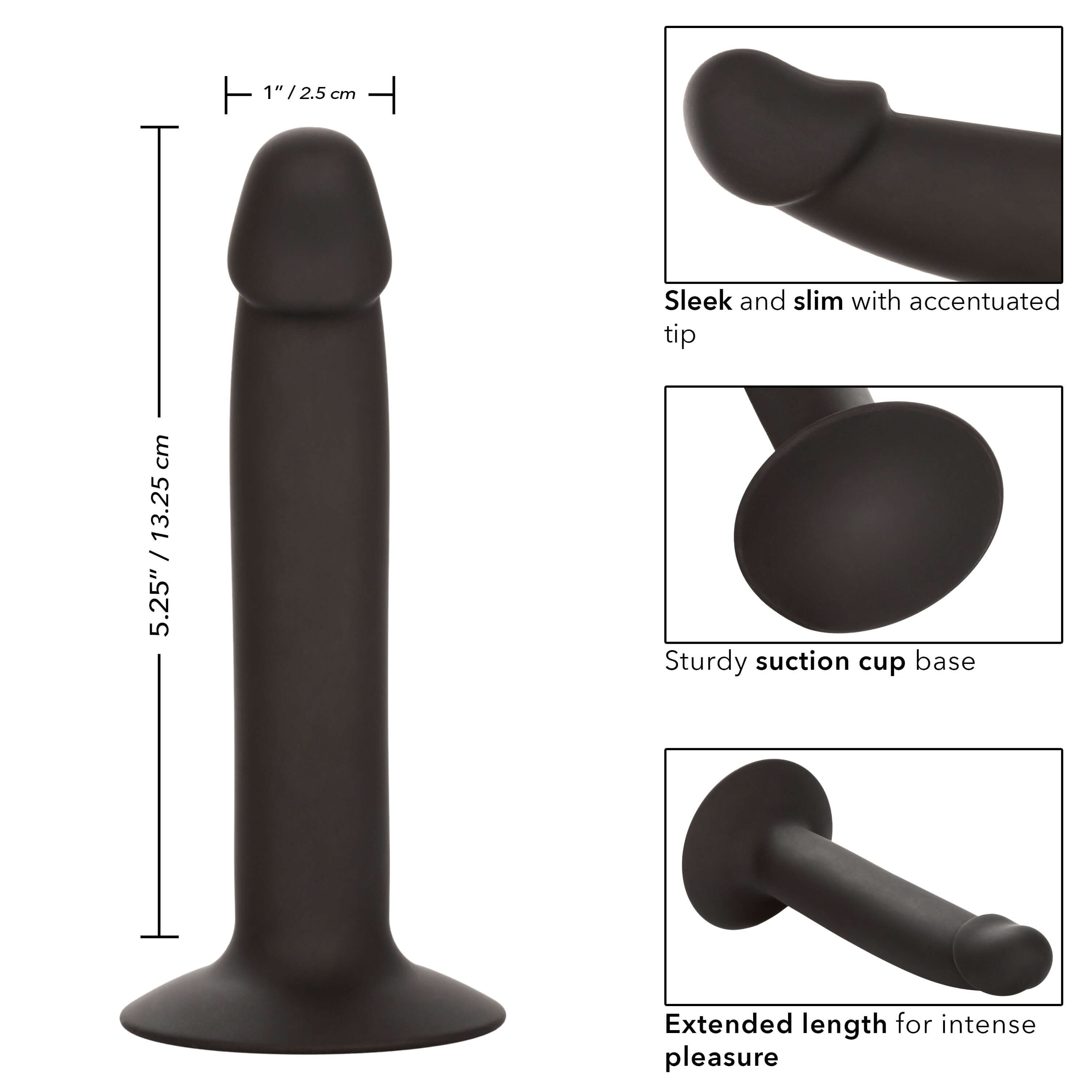 Silicone Slim Anal Stud - Black-2