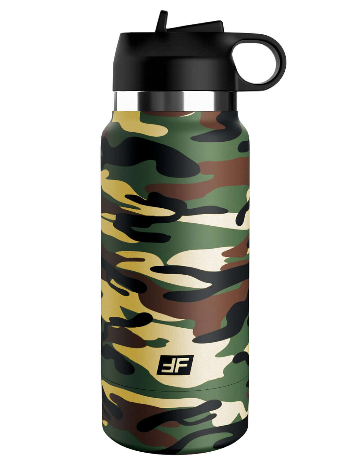 Fap Flask Happy Camper Masturbator disguised as a camo-pattern reusable water bottle for adventure seekers and sports enthusiasts.