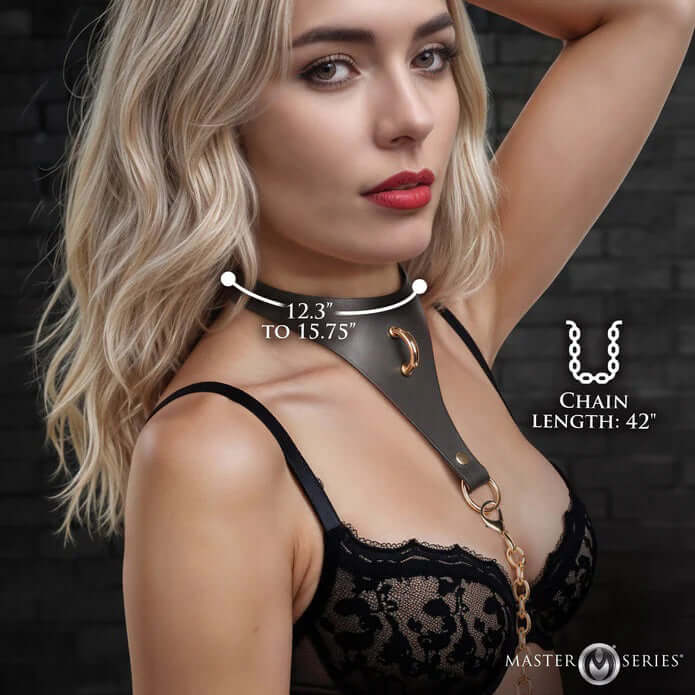 Captivate Collar With Body Chain - Black-2
