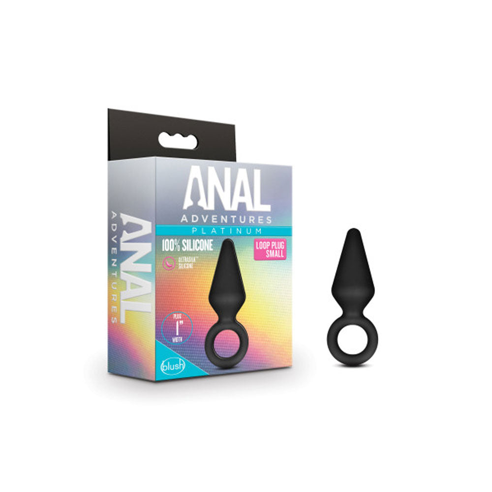 Anal Adventures - Platinum - Silicone Loop Plug - Small - Black-0
