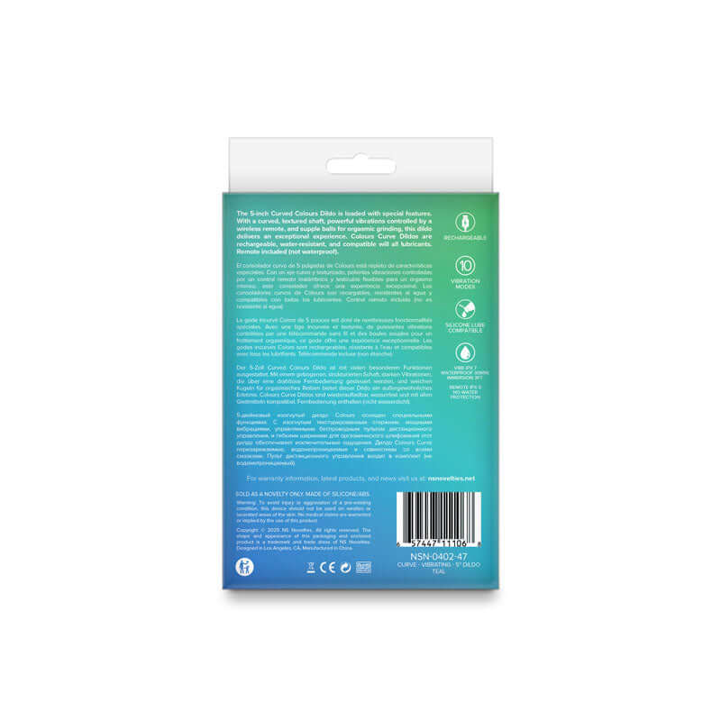 Colours Curve Vibrating 5&quot; Dildo - Teal-0