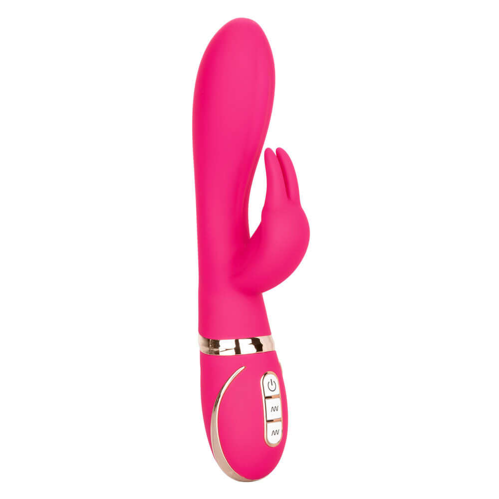 Jack Rabbit Signature Silicone Ultra-Soft Rabbit in vibrant pink color, designed for dual stimulation and pleasure.