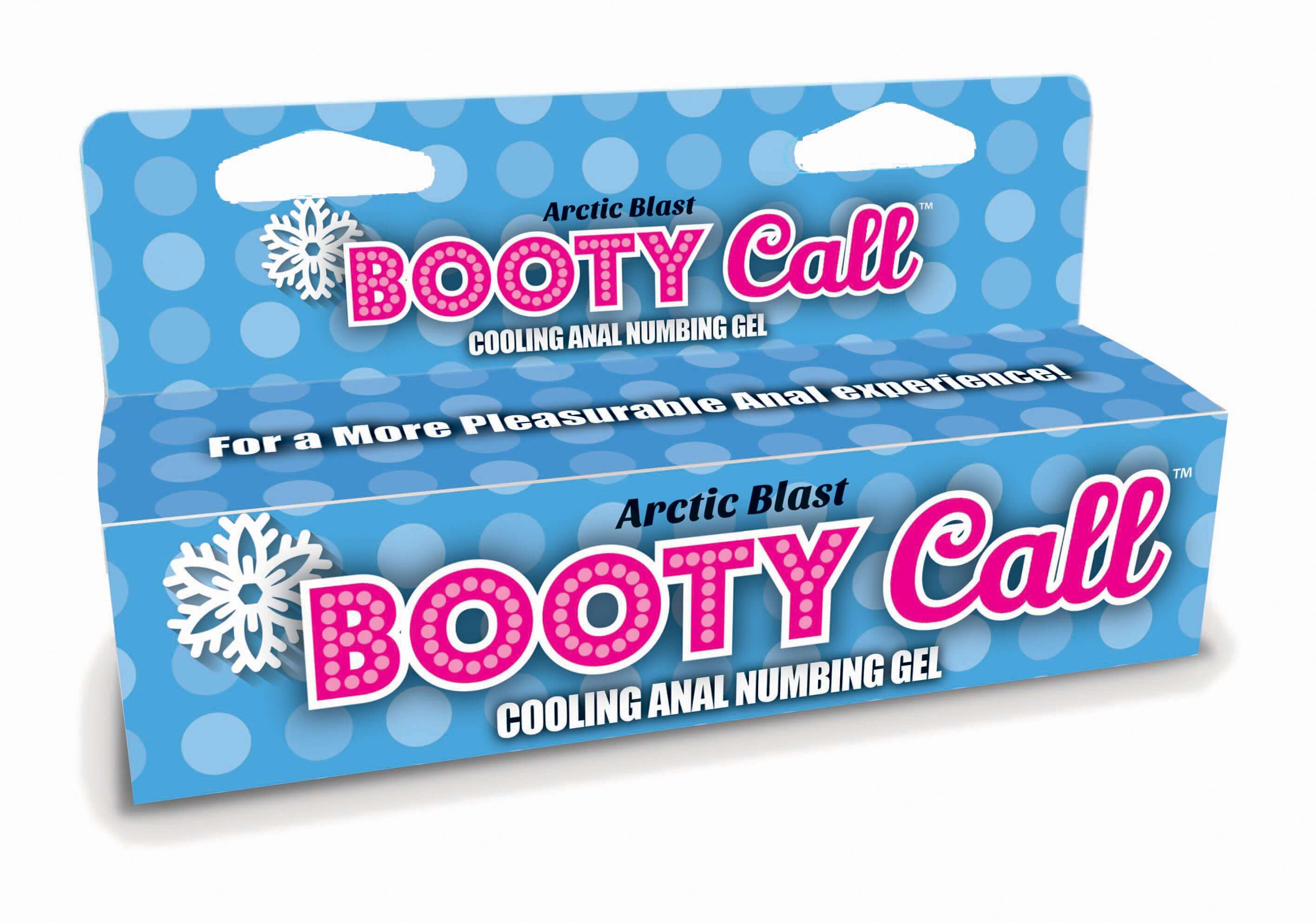 Booty Call Arctic Blast Cooling Anal Numbing Cream packaging designed for a pleasurable anal experience.