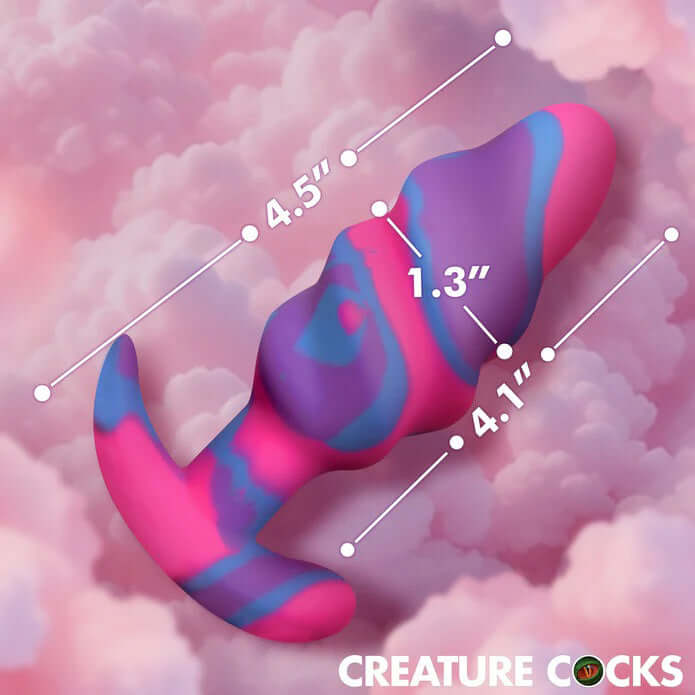 Unicorn Swirl Silicone Butt Plug - Medium-1