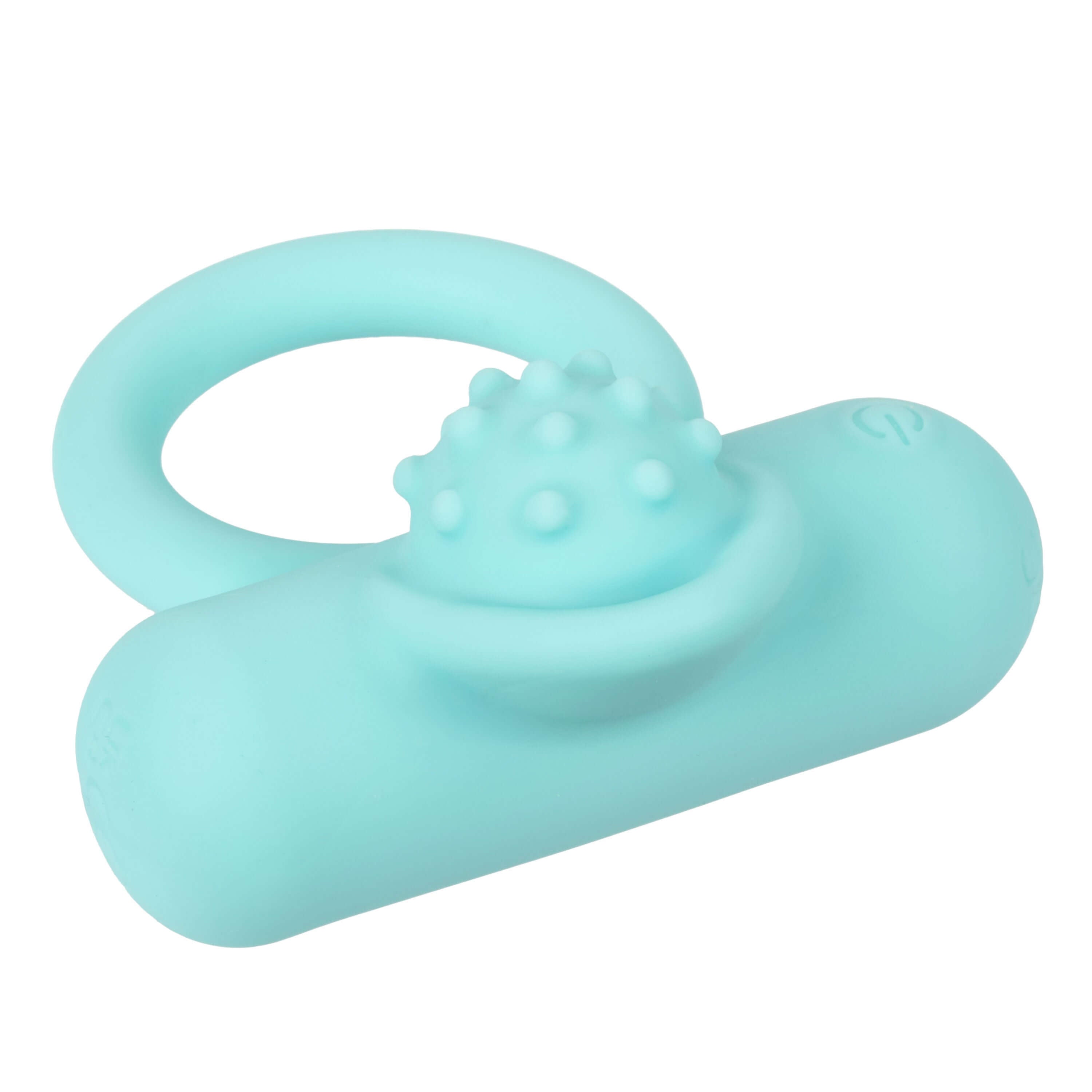 Silicone Rechargeable Nubby Lovers Ring Delight Blue in a textured design for enhanced couple pleasure.