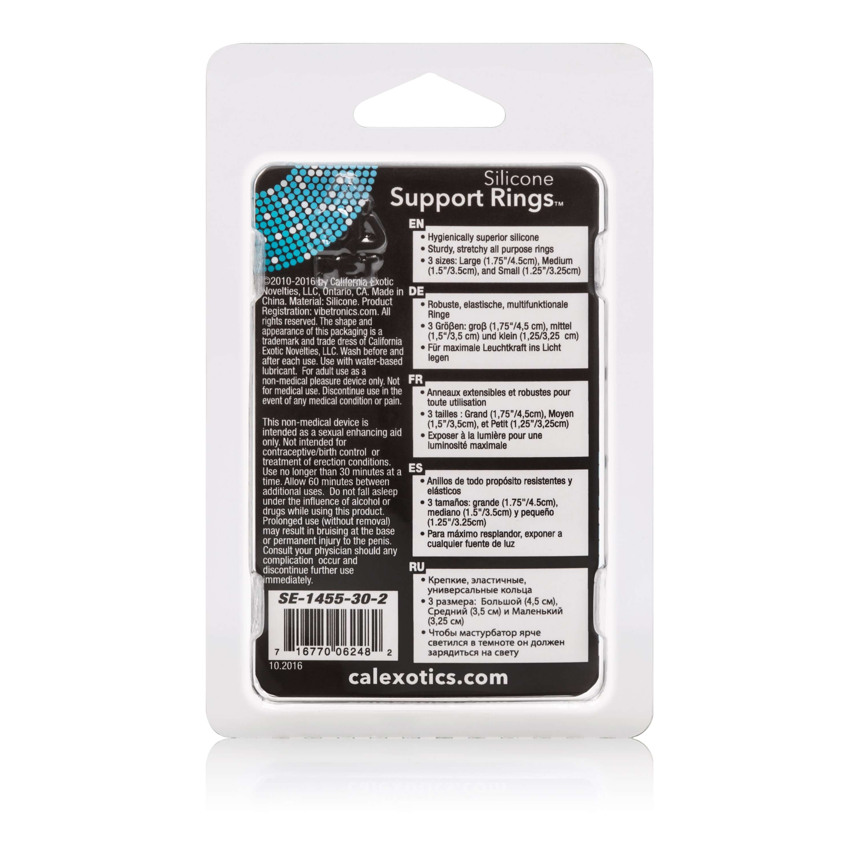 Silicone Support Rings 3 Pack Ivory packaging showing details and instructions for use.