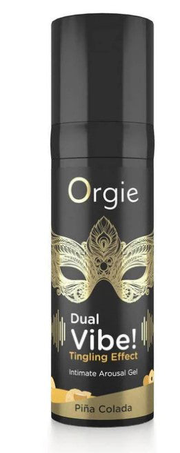 Orgie Dual Vibe Pina Colada Kissable Liquid Vibrator 15 ml intimate arousal gel with tingling effect.