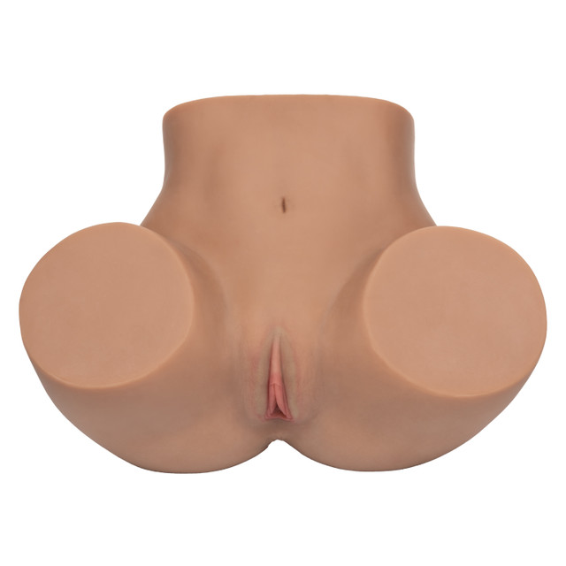 Stroke It Life Size Pussy & Ass Masturbator Brown, realistic dual-entry masturbator with lifelike details.