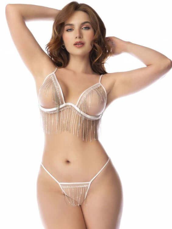 Two Piece Set White Large Xl-0