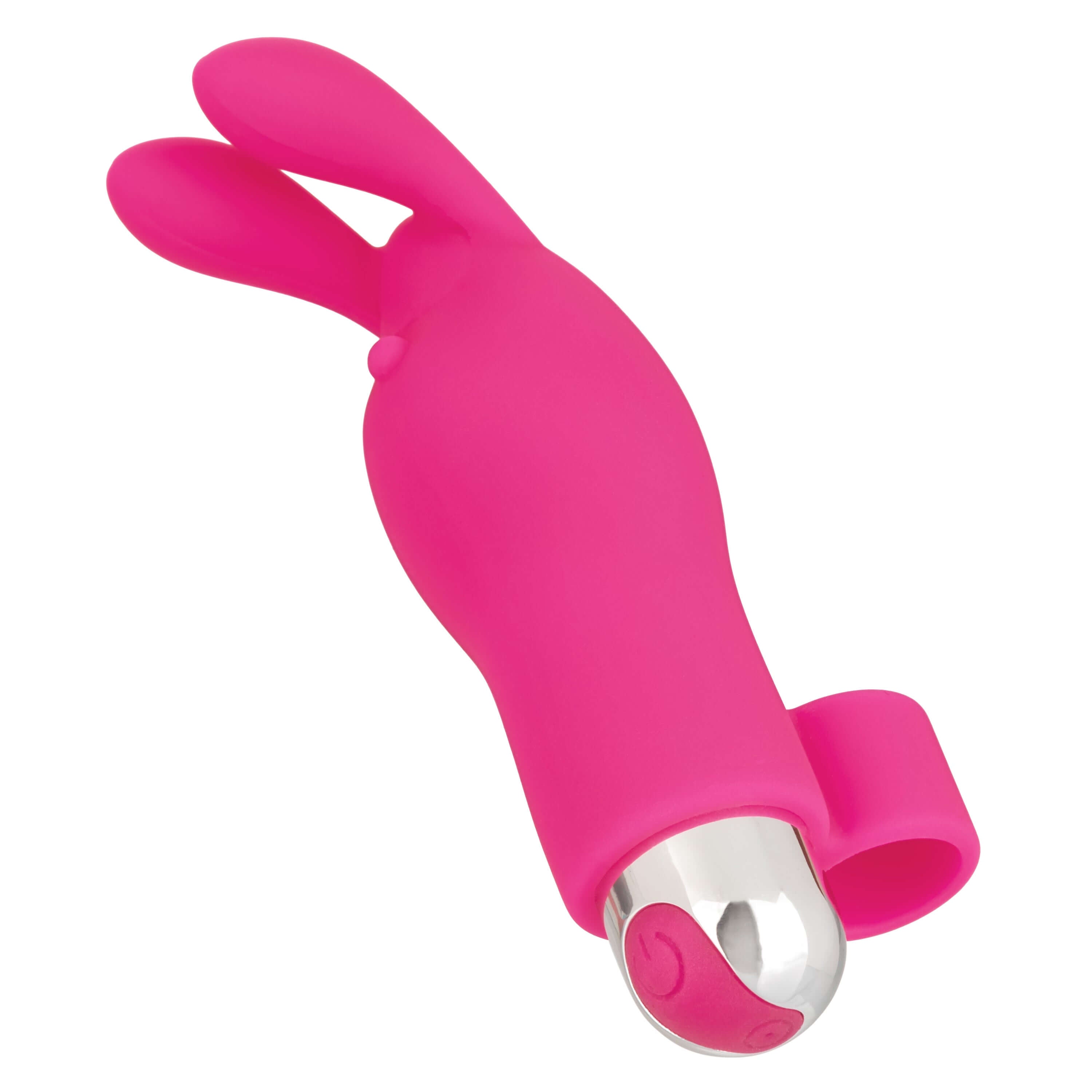 Intimate Play Rechargeable Finger Bunny in vibrant pink with fluttering ears and removable bullet for personalized pleasure.