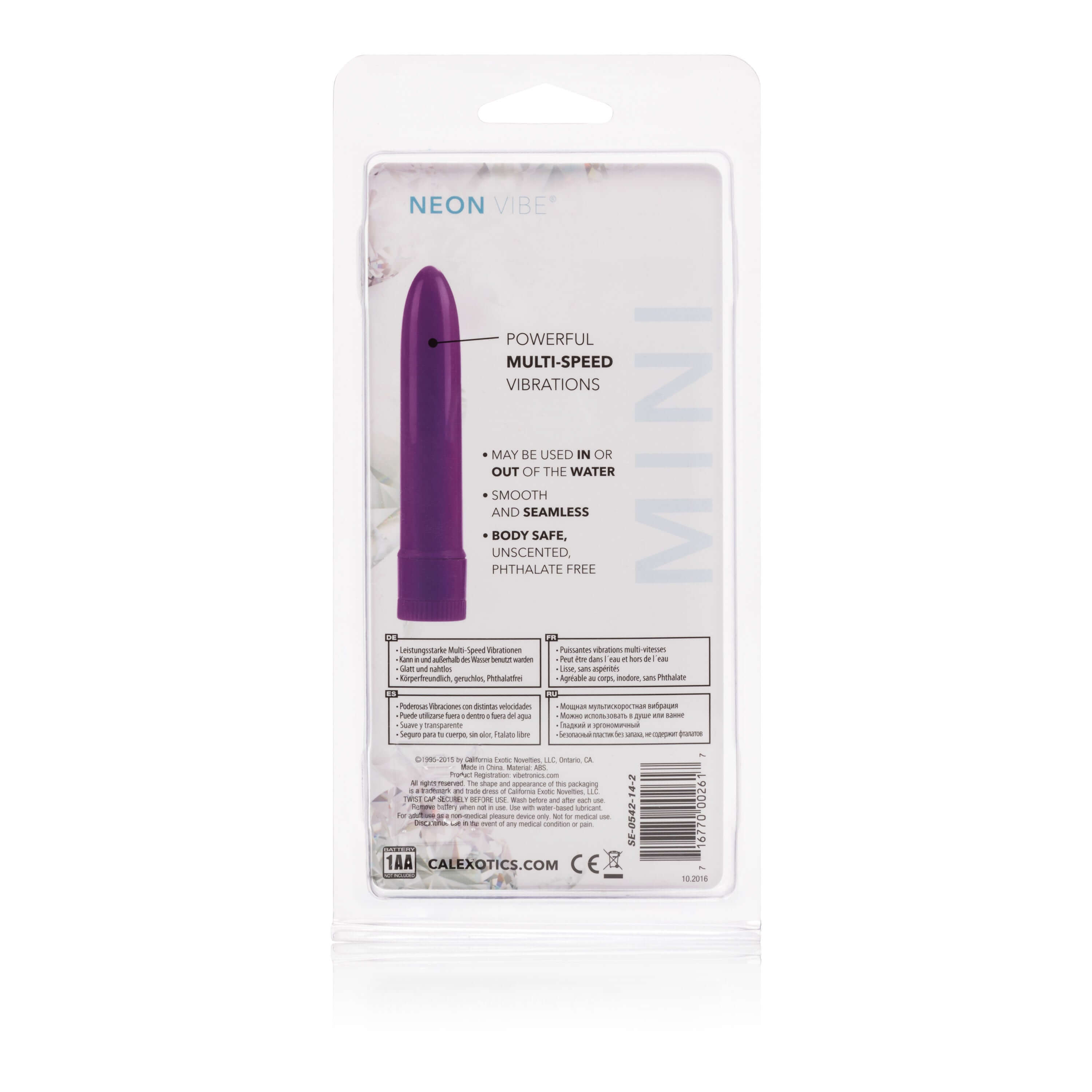 Mini Neon Multi-Speed Vibe 4.5 Inches - Purple-1