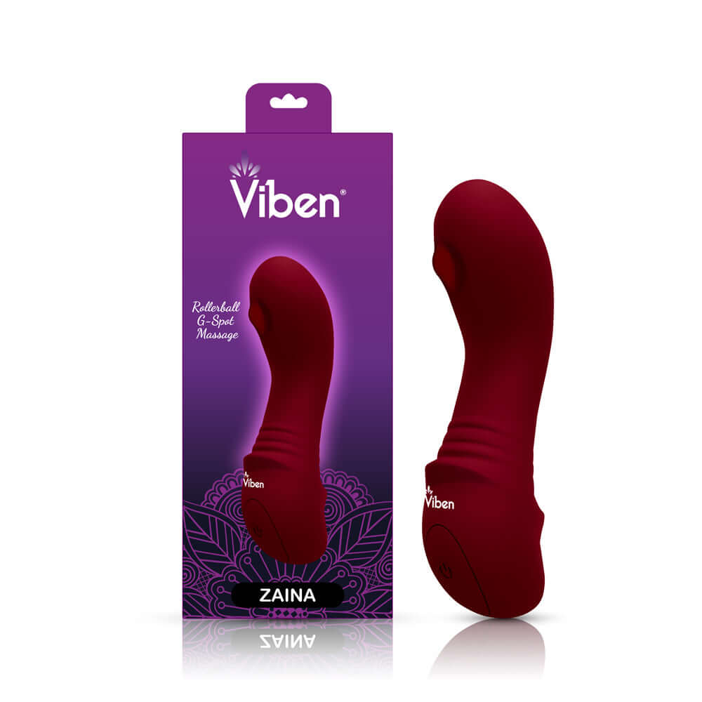 Viben Zaina - Ruby intense mini G-Spot vibe with rollerball massage, travel-friendly and splashproof design.