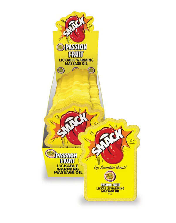Smack Lickable Massage Oil, 3ml Pouch Display 36pc - Passion Fruit-0