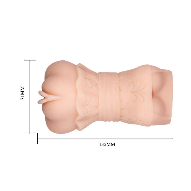 Crazy Bull No Lube Masturbator Sleeve Pussy showing realistic design and dimensions for discreet pleasure.