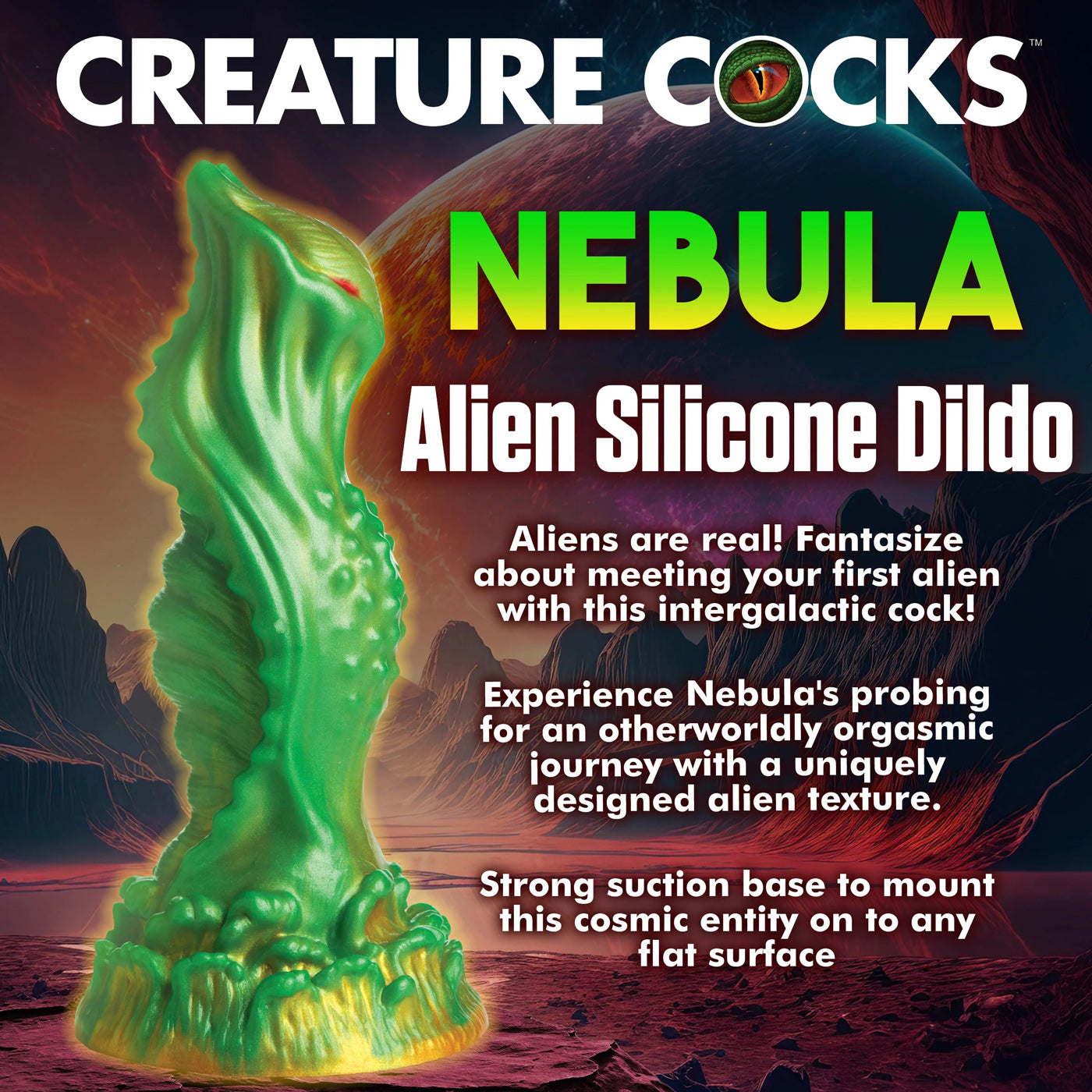 Nebula Alien Silicone Dildo - Green-4