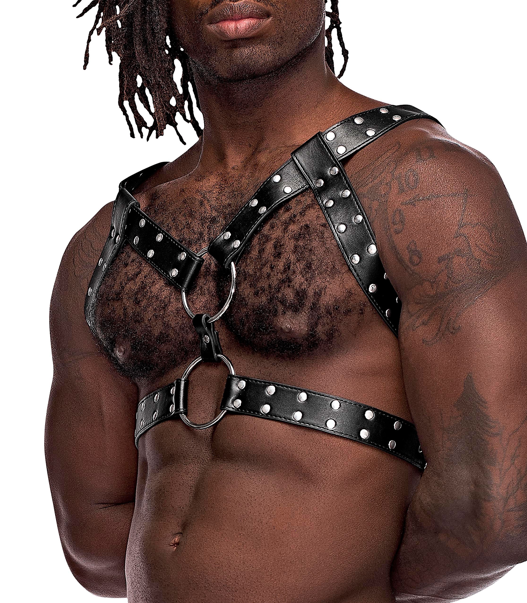 Gemini Leather Harness - One Size - Black-4