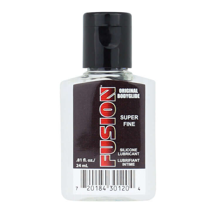 Fusion Original Bodyglide Silicone 24 ml bottle with a sleek design for intimate use, enhancing comfort and glide.