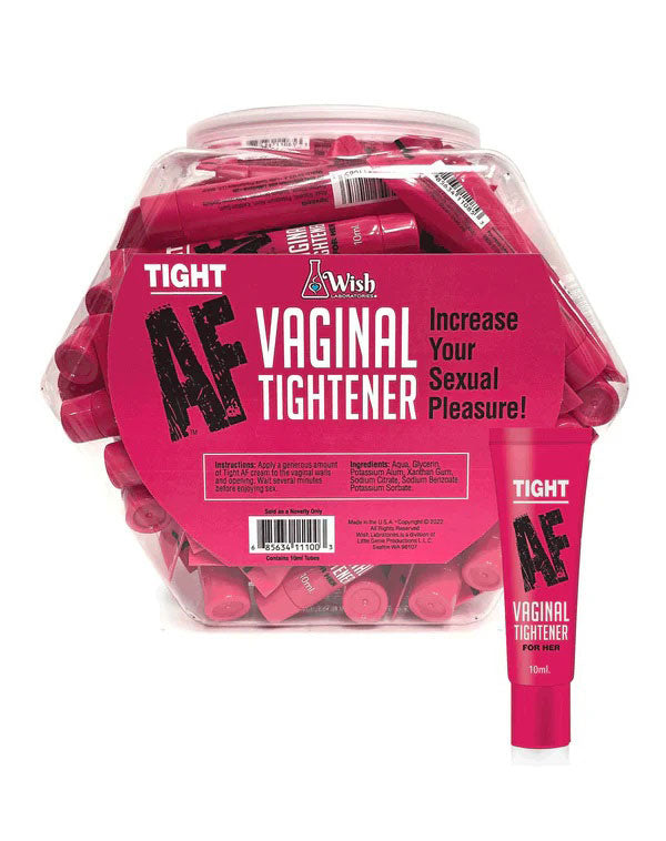 Tight AF Tightener Cream 10 ml Display of 65 for increased sexual pleasure in a retail-ready presentation.