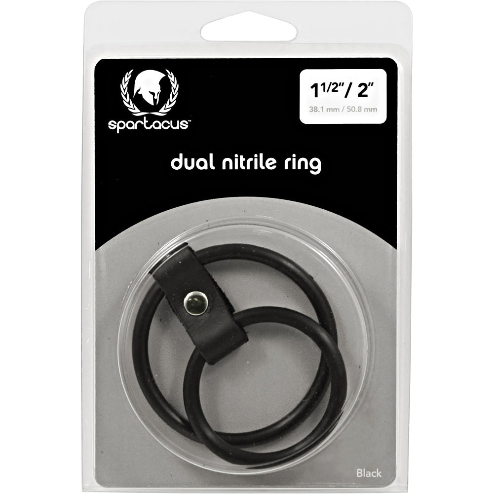 Nitrile Dual Cock Ring - Black-0