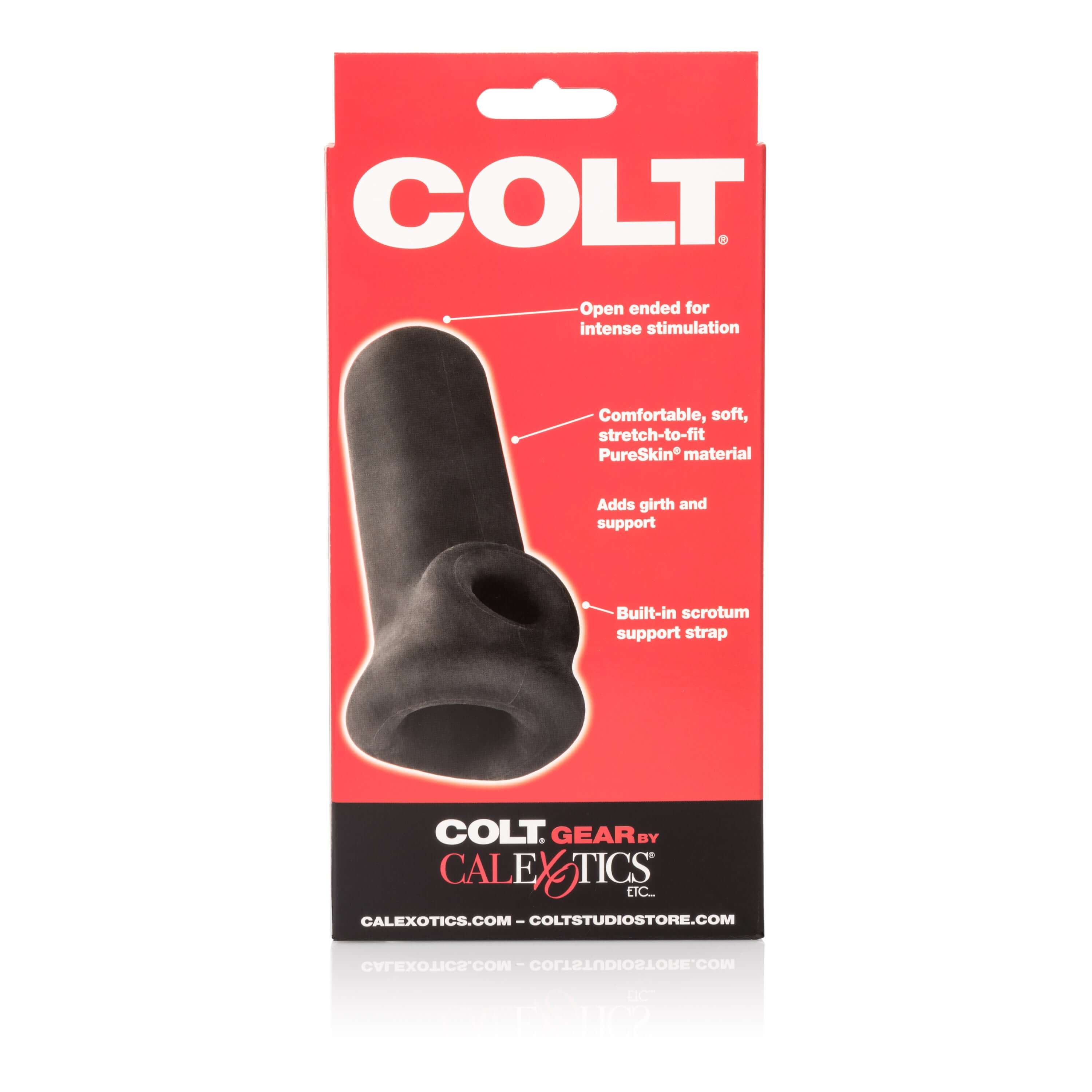 Colt Slammer Girth Enhancer Black for enhanced pleasure, featuring a comfortable stretch-to-fit design and supportive features.