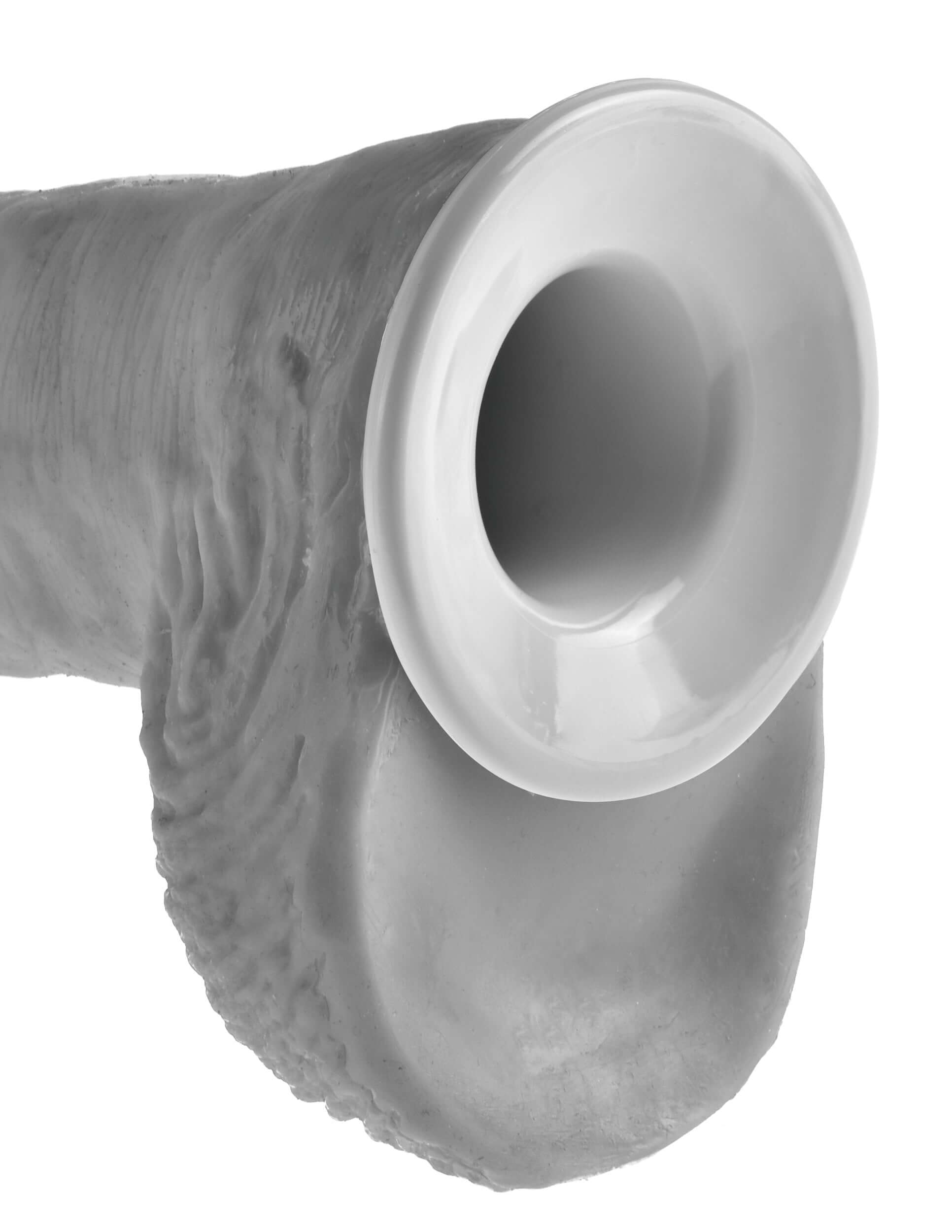 King Cock 12 Inch Hollow Strap-on Suspender Flesh detailed view of the hollow end for enhanced usability.