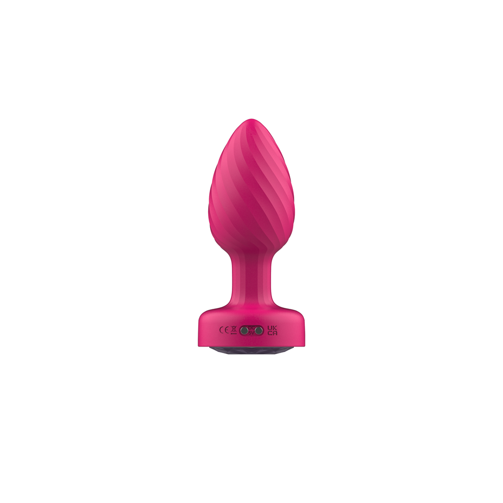 Twila Twirling Purple Gem Light Up Vibrating Plug With Heart Remote in vibrant pink color and elegant design.