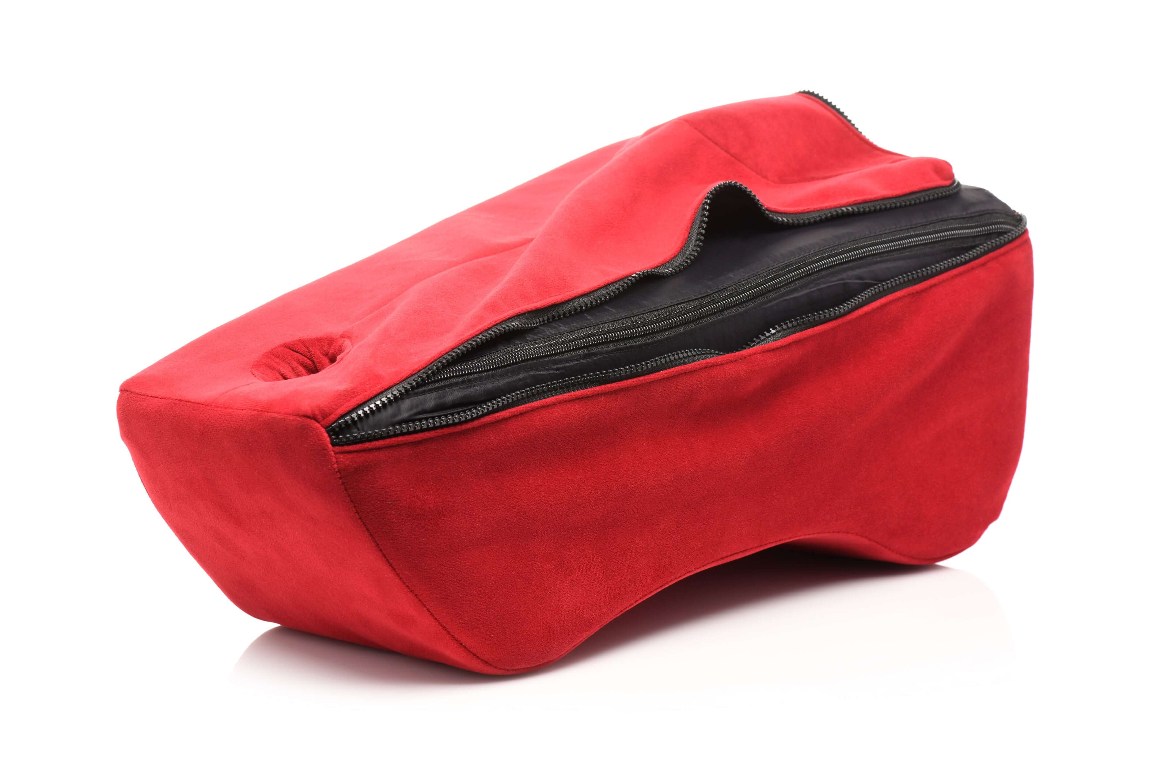 Red Delux Wand Saddle with ergonomic design and machine washable covers