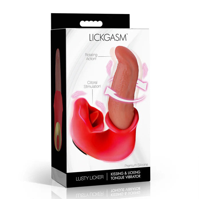 Lusty Licker Kissing and Licking Tongue Vibrator - Red-0